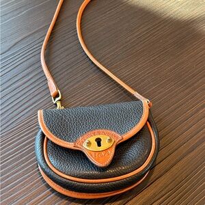 Dooney & Bourke Black Calvary Saddle Up Crossbody Belt  Made in USA Vintage